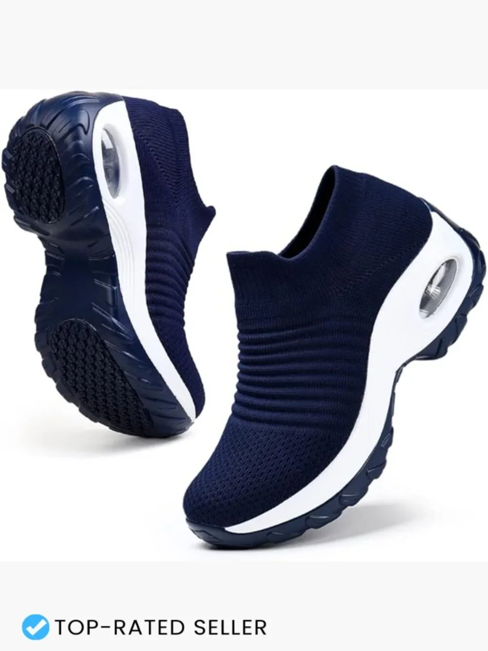 Women's Slip On Walking Sneakers Cushioned Comfort Athletic Shoes for Work